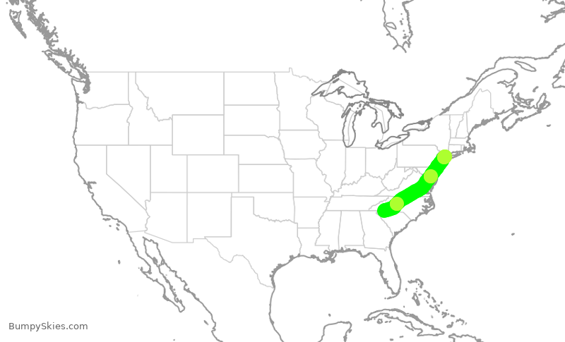 Turbulence forecast map for EDV5272, GSP to LGA
