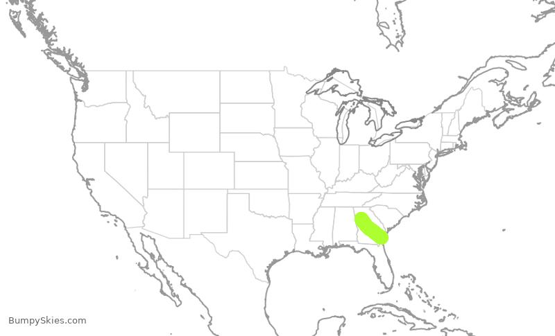 Turbulence forecast map for EDV5275, ATL to BQK