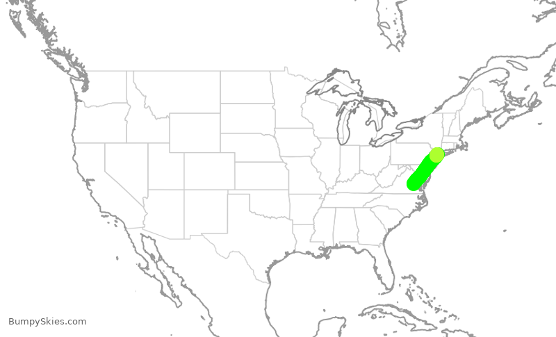 Turbulence forecast map for EDV5341, RIC to LGA