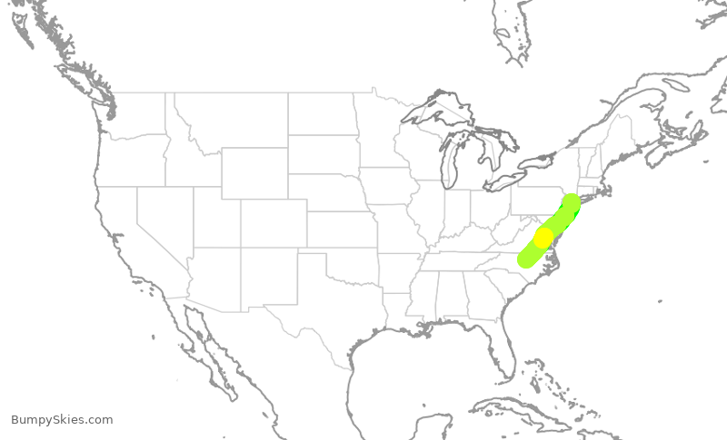 Turbulence forecast map for EDV5442, LGA to RDU