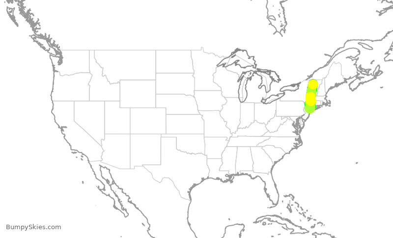 Turbulence forecast map for EDV5457, BTV to LGA