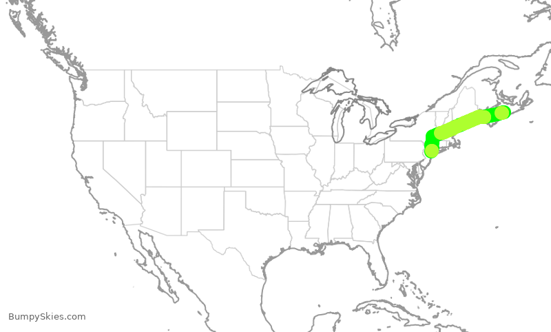 Turbulence forecast map for EDV5474, YHZ to LGA