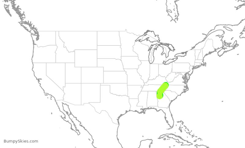Turbulence forecast map for EDV5513, ATL to TRI