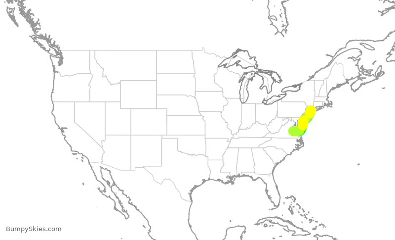 Turbulence forecast map for EDV5516, LGA to RIC