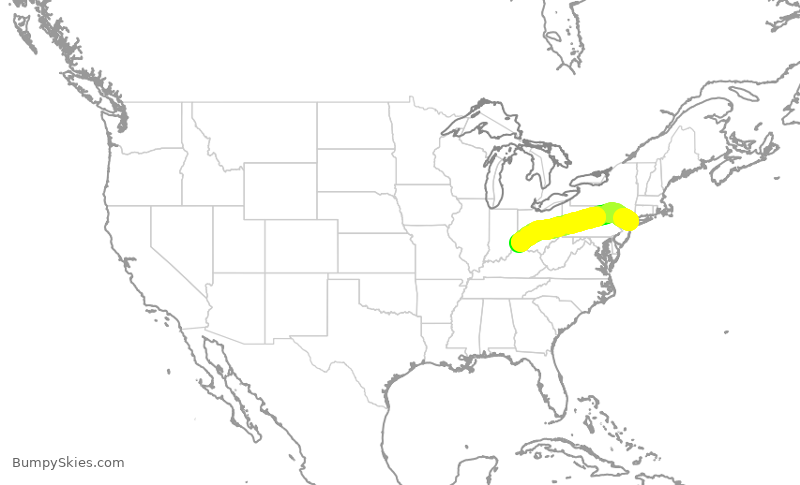 Turbulence forecast map for EDV5517, LGA to CVG