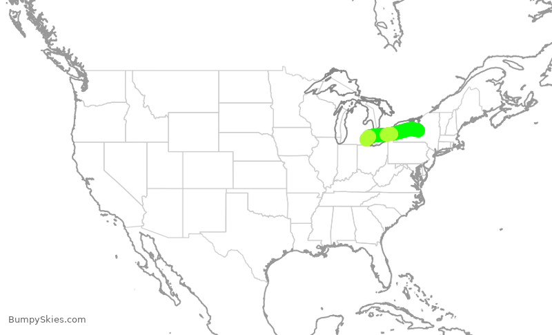 Turbulence forecast map for EDV5533, SYR to DTW