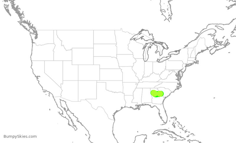 Turbulence forecast map for EDV5537, AGS to ATL