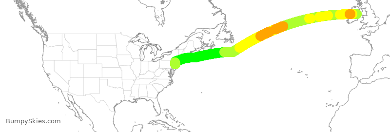Turbulence forecast map for EIN10, DUB to EWR