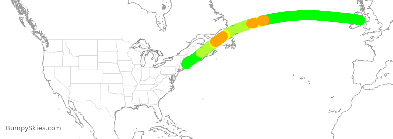 Turbulence forecast map for EIN132, BOS to DUB