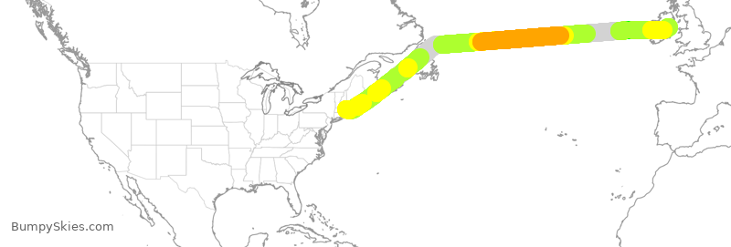 Turbulence forecast map for EIN138, BOS to DUB