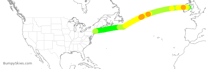 Turbulence forecast map for EIN13, DUB to BDL