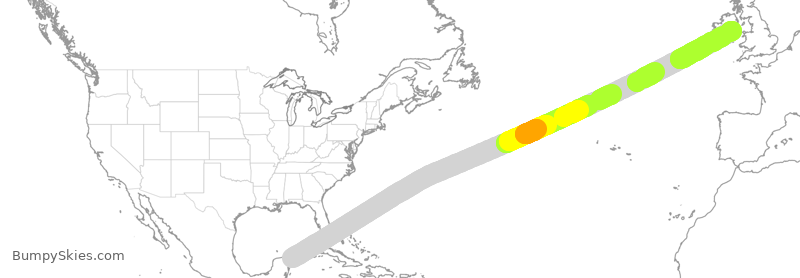 Turbulence forecast map for EIN142, MUN to IDW