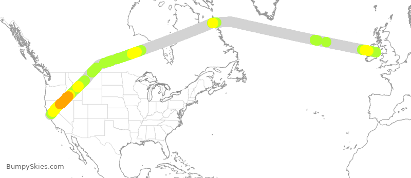 Turbulence forecast map for EIN960, SFO to IDW