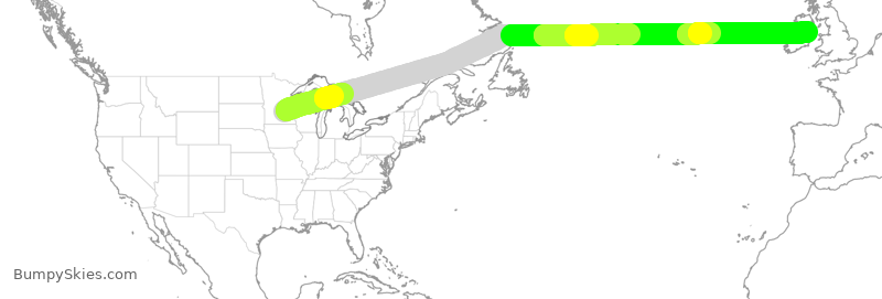 Turbulence forecast map for EIN988, MSP to IDW