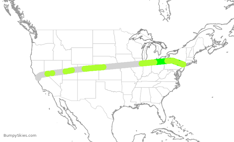 Turbulence forecast map for EJA127, SJC to TEB