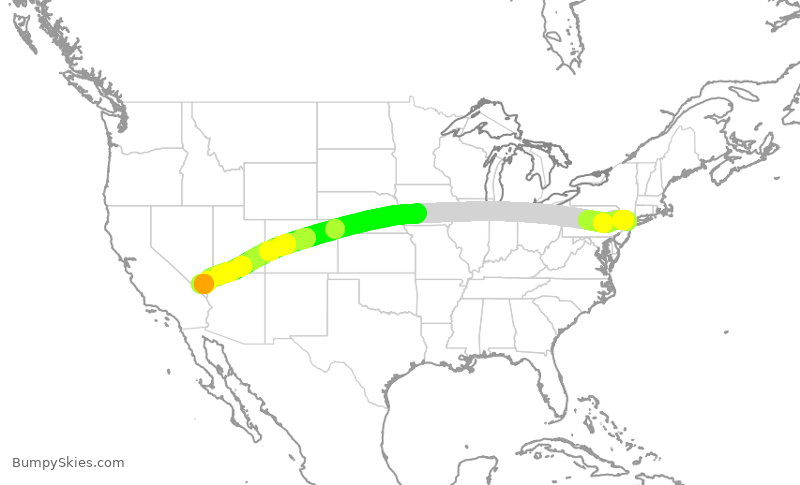 Turbulence forecast map for EJA132, TEB to LAS