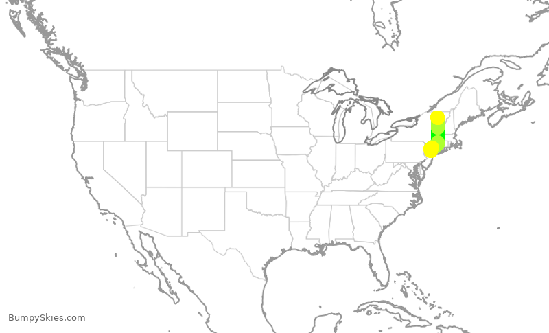 Turbulence forecast map for EJA163, TEB to BTV