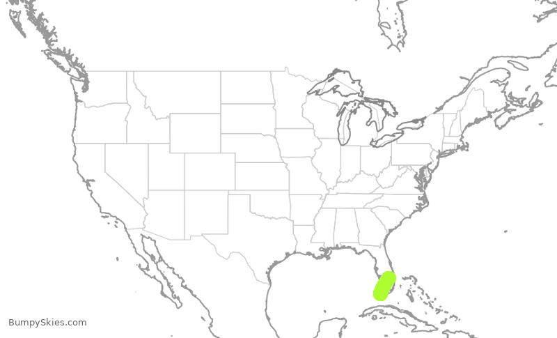 Turbulence forecast map for EJA206, DJT to EYW
