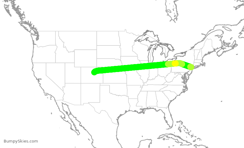 Turbulence forecast map for EJA248, APA to TEB