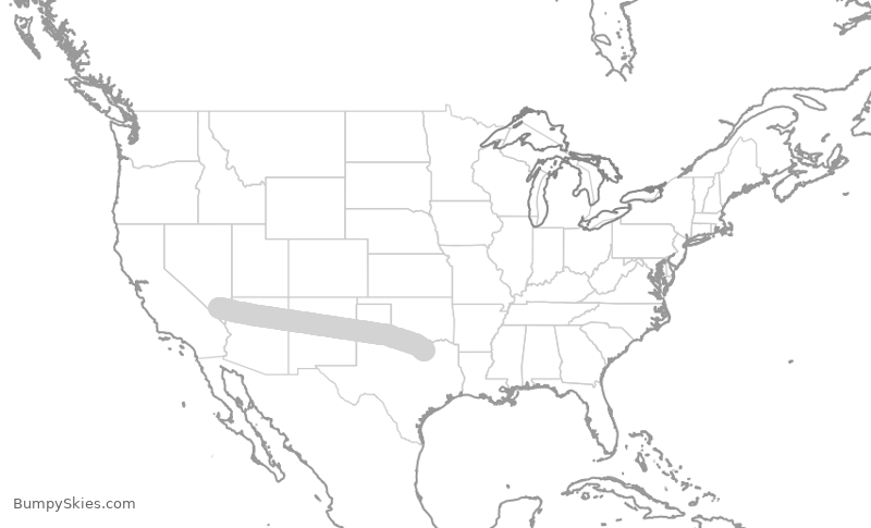 Turbulence forecast map for EJA256, LAS to ADS