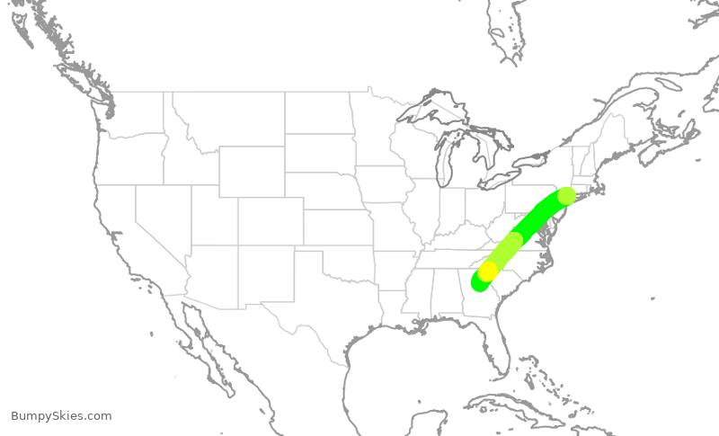 Turbulence forecast map for EJA259, HPN to KCPP