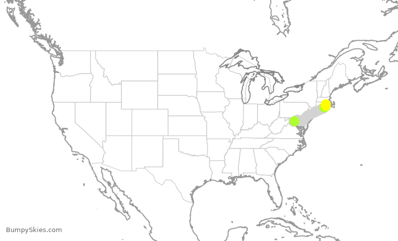 Turbulence forecast map for EJA276, KJYO to PVD
