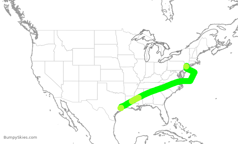 Turbulence forecast map for EJA276, TEB to SGR