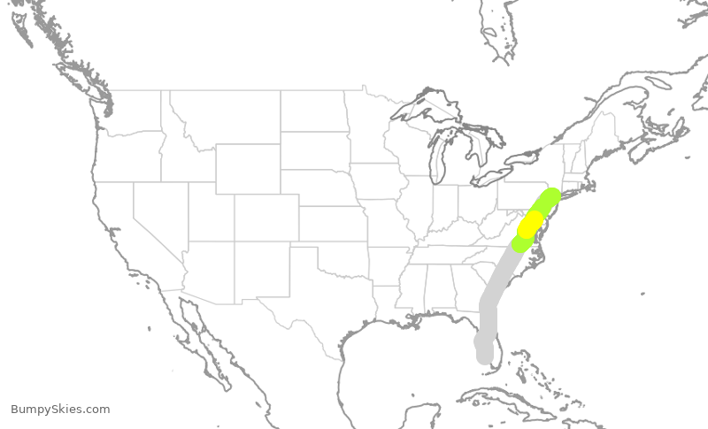 Turbulence forecast map for EJA277, APF to MMU