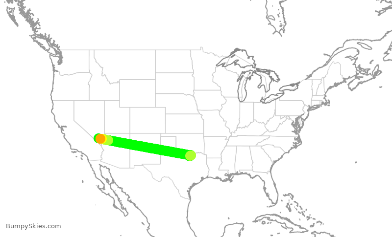 Turbulence forecast map for EJA282, LAS to KDTO