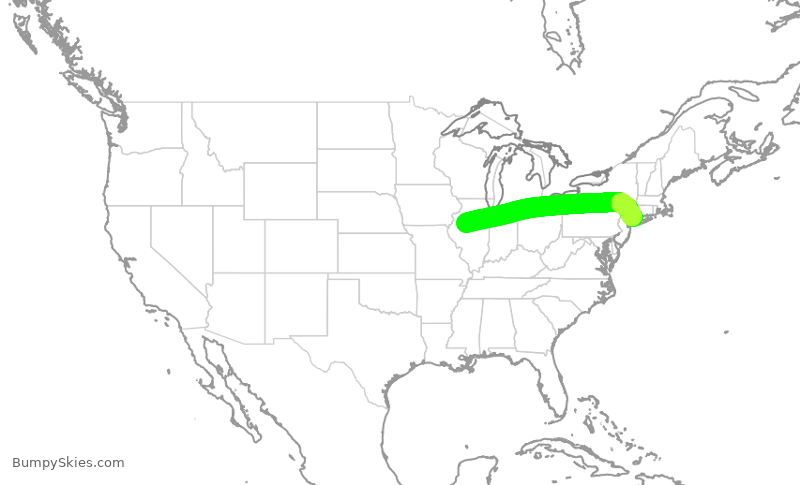 Turbulence forecast map for EJA286, PIA to HPN