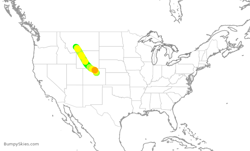 Turbulence forecast map for EJA287, BZN to DEN