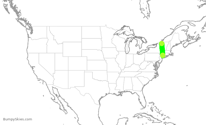 Turbulence forecast map for EJA293, HPN to SLK