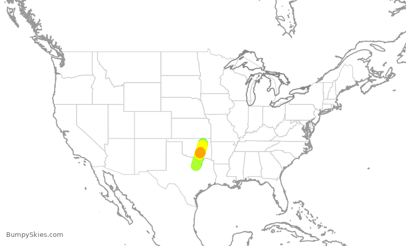 Turbulence forecast map for EJA309, FWS to TUL