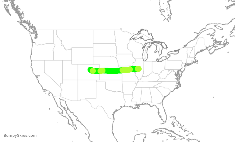 Turbulence forecast map for EJA318, DEC to APA