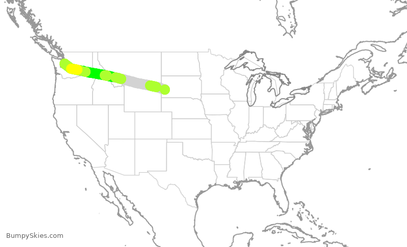 Turbulence forecast map for EJA319, RAP to BFI