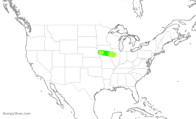 Turbulence forecast map for EJA322, PIA to KAIO