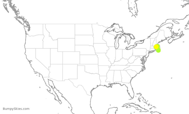 Turbulence forecast map for EJA326, ACK to BOS