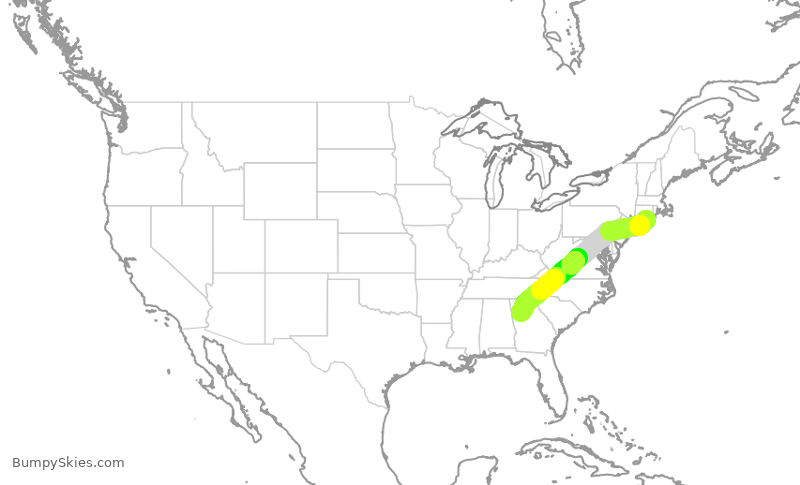 Turbulence forecast map for EJA336, KJPX to PDK