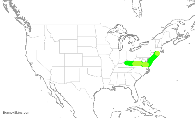 Turbulence forecast map for EJA339, LEX to KJPX