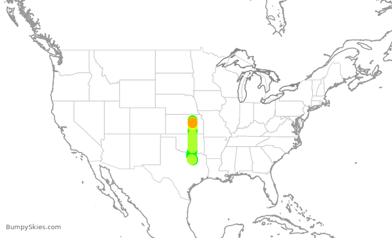 Turbulence forecast map for EJA359, DAL to MHK