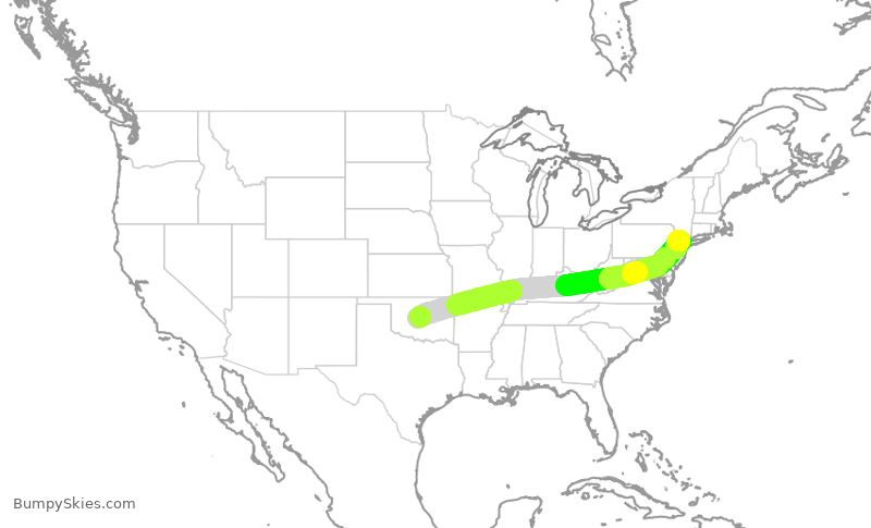 Turbulence forecast map for EJA367, OKC to EWR