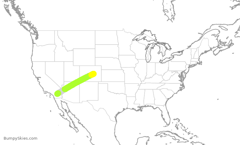 Turbulence forecast map for EJA376, TRM to COS