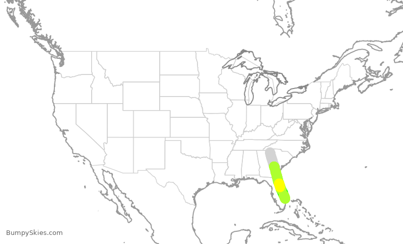 Turbulence forecast map for EJA401, CEU to DJT