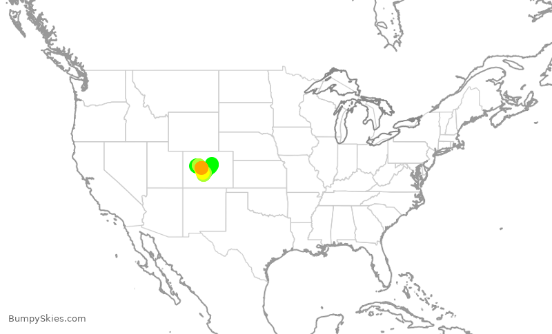 Turbulence forecast map for EJA404, ASE to APA