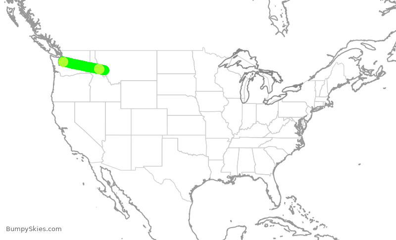 Turbulence forecast map for EJA426, BFI to KHRF