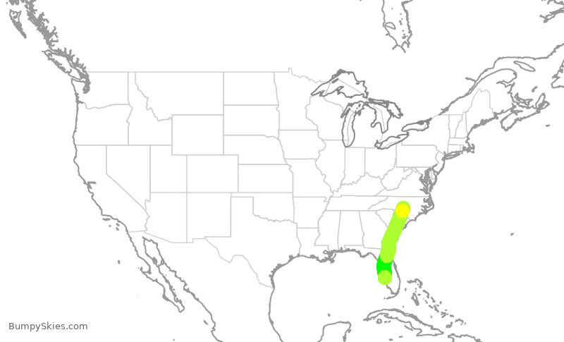 Turbulence forecast map for EJA428, PGD to SOP