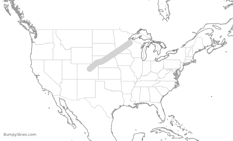 Turbulence forecast map for EJA436, HYR to EGE