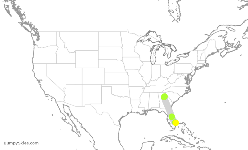 Turbulence forecast map for EJA437, DJT to AHN