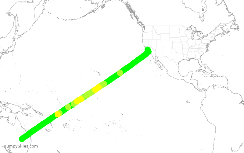 Turbulence forecast map for EJA437, CMA to OAK