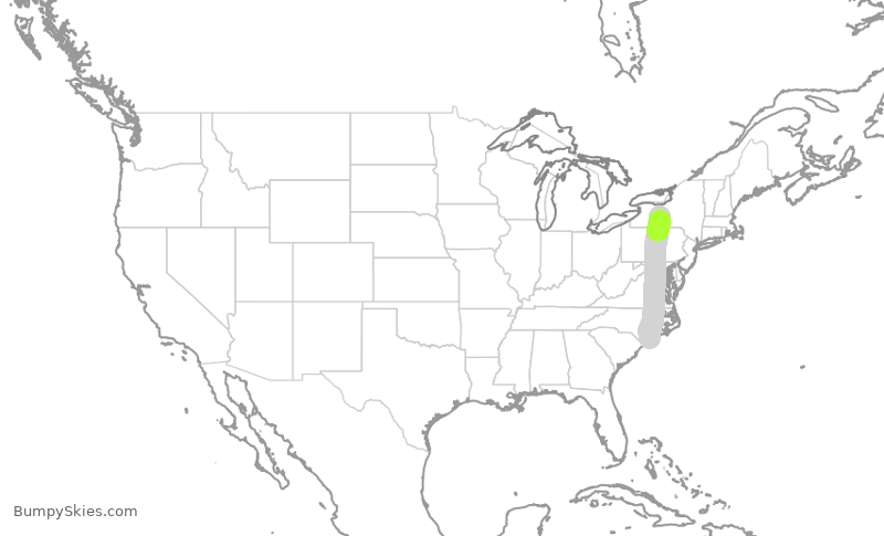 Turbulence forecast map for EJA442, ILM to KPEO